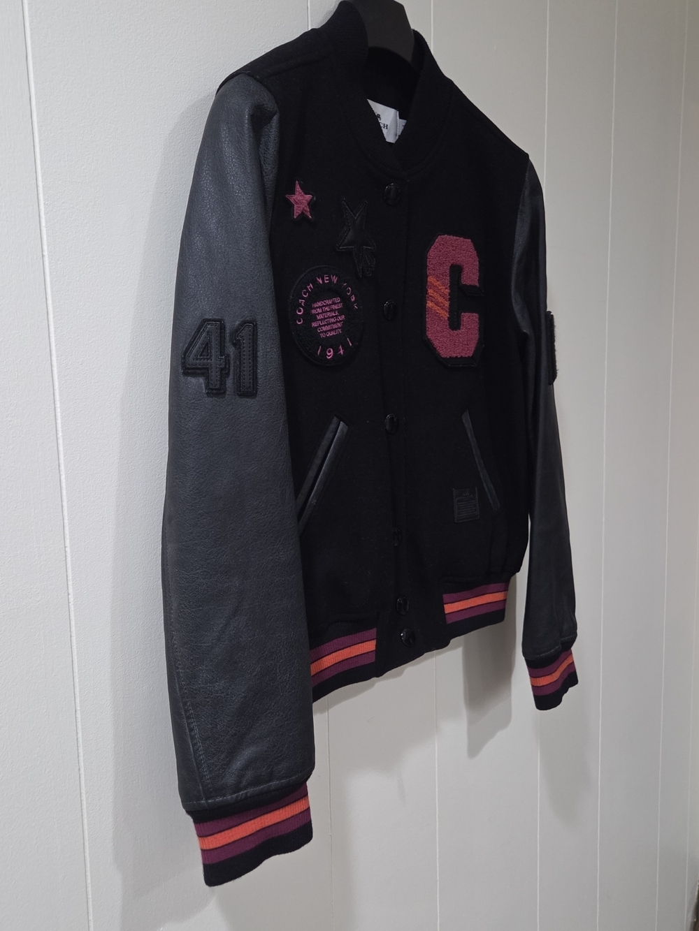 COACH New York F56216 Wool Leather Varsity Letterman Jacket Small, W/Garment Bag - Picture 3 of 9